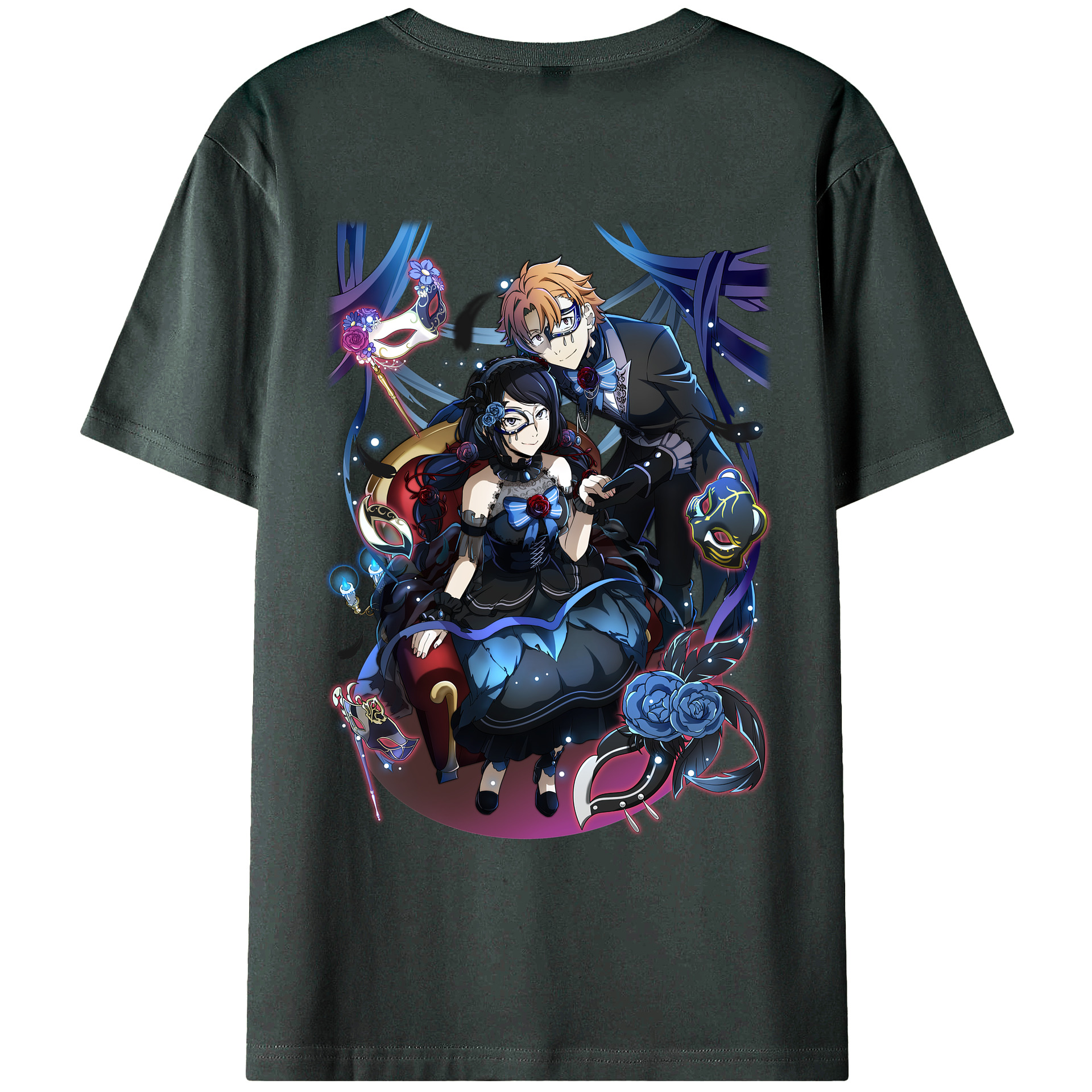 （画像用） 文豪ストレイドッグス Bungo Stray Dogs 綿100％ メンズ半袖Tシャツ（バックプリント） 通気性